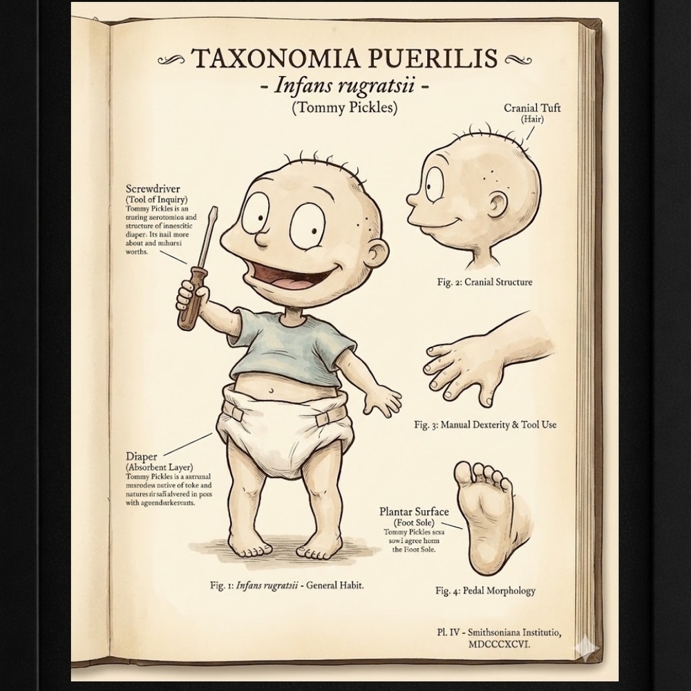 Taxonomia Puerilis Illustration A.I.Art Print In A Frame 8x10